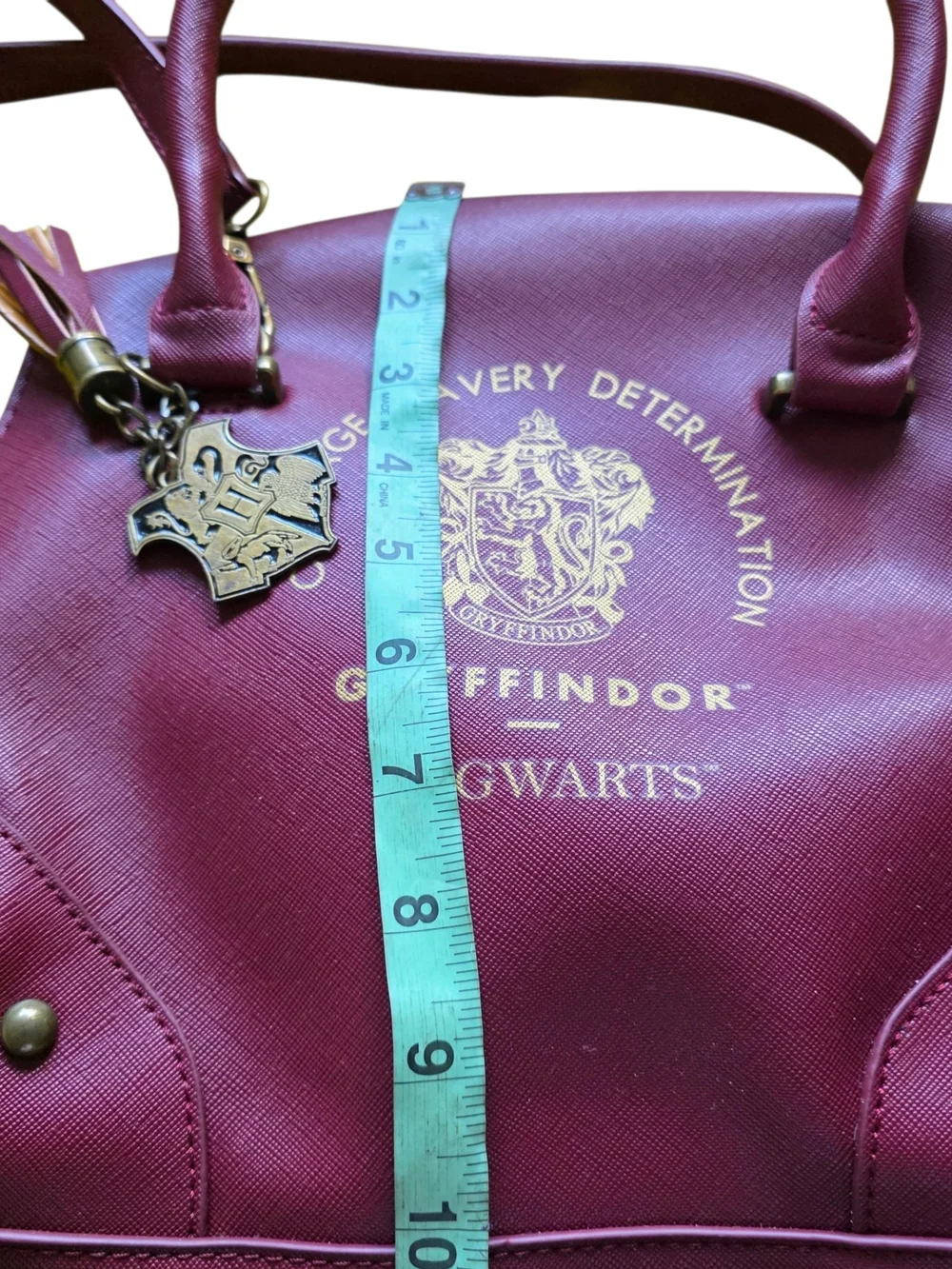 Harry Potter Gryffindor Satchel Crossbody Bag Burgundy Hogwarts Faux Leather
